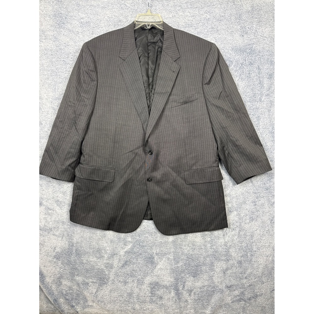 Jos. A. Bank Mens 50R Charcoal Pindot Stripe Wool Silk Signature Suit Jacket